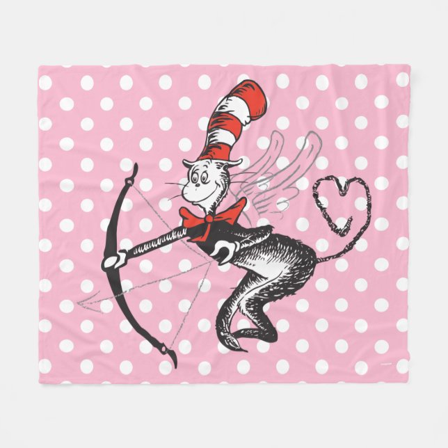 Dr. Seuss Valentine | Cat in the Hat Cupid Fleece Blanket (Front (Horizontal))