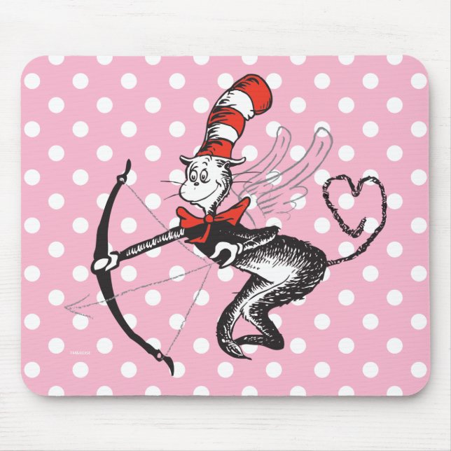 Dr. Seuss Valentine | Cat in the Hat Cupid Mouse Mat (Front)
