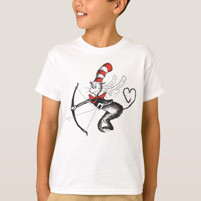 Dr. Seuss Valentine | Cat in the Hat Cupid T-Shirt (Front)