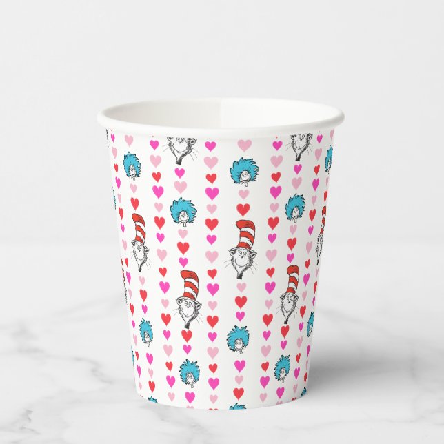 Dr. Seuss Valentine | Cat in the Hat Heart Pattern Paper Cups (Left)