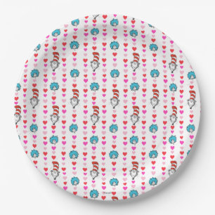 Dr. Seuss Valentine   Cat in the Hat Heart Pattern Paper Plate