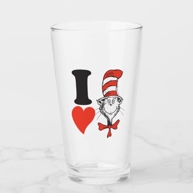 Dr. Seuss Valentine | I Heart The Cat in the Hat Glass (Front)