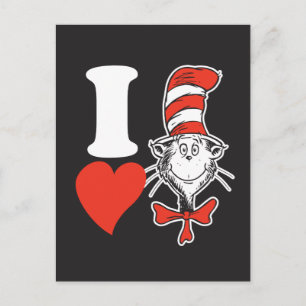 Dr. Seuss Valentine   I Heart the Cat in the Hat Holiday Postcard