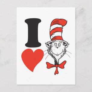Dr. Seuss Valentine   I Heart the Cat in the Hat Holiday Postcard