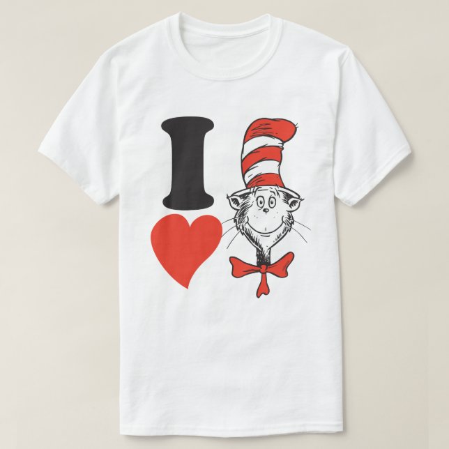 Dr. Seuss Valentine | I Heart The Cat in the Hat T-Shirt (Design Front)