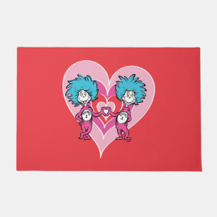 Dr. Seuss Valentine Thing One Thing Two Doormat