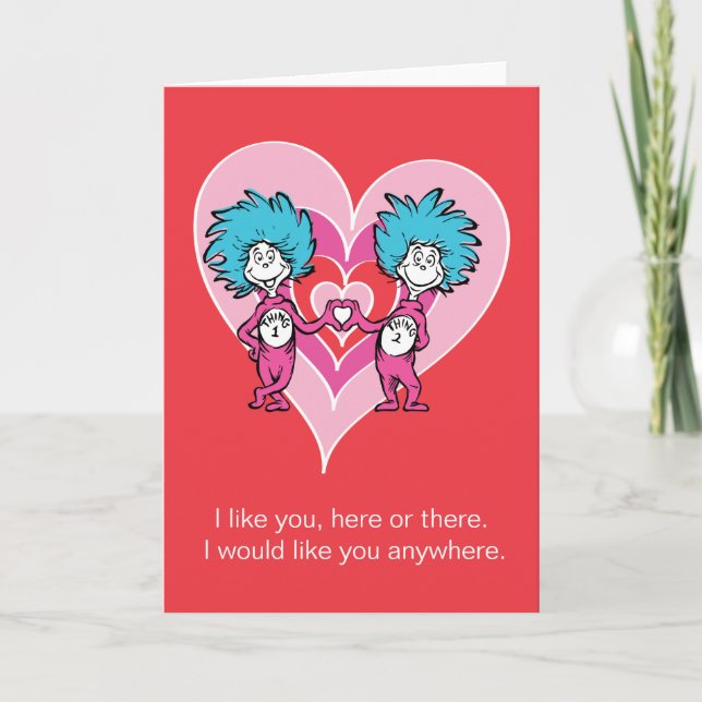 Dr. Seuss Valentine | Thing One Thing Two Holiday Card (Front)