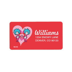 Dr. Seuss Valentine   Thing One Thing Two Label