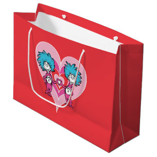 Dr. Seuss Valentine   Thing One Thing Two Large Gift Bag