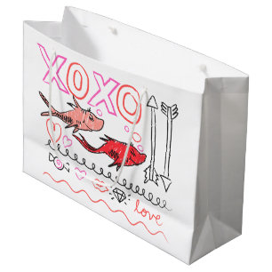 Dr. Seuss Valentine   XOXO Large Gift Bag