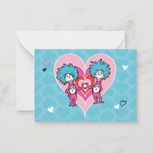 Dr. Seuss Valentine's Day   Thing 1 & Thing 2 Card