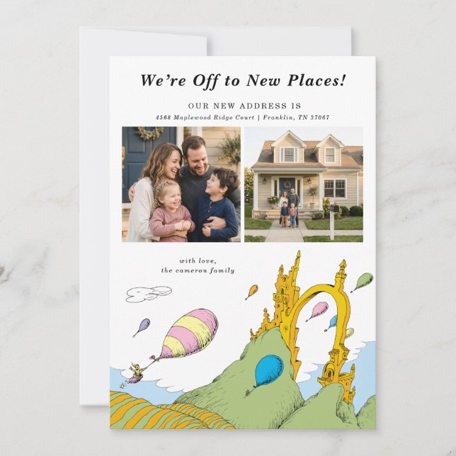 Dr. Seuss - We're Off to New Places! Photo  Invitation (Front)