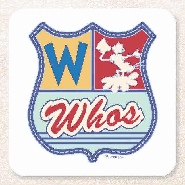Dr. Seuss | Who-ville - Whos Crest Square Paper Coaster (Front)