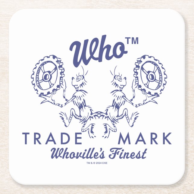 Dr. Seuss | Who-ville's Finest Logo Square Paper Coaster (Front)