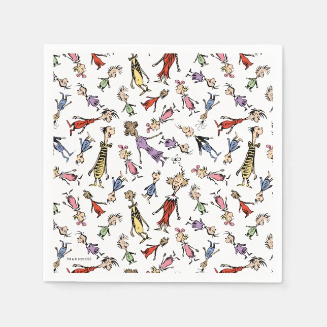 Dr. Seuss Whoville Characters Festive Pattern Napkin (Front)