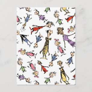 Dr. Seuss Whoville Characters Festive Pattern Postcard