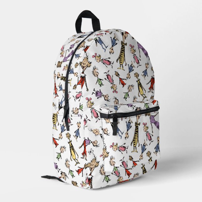 Dr. Seuss Whoville Characters Festive Pattern Printed Backpack (Back Corner Left)