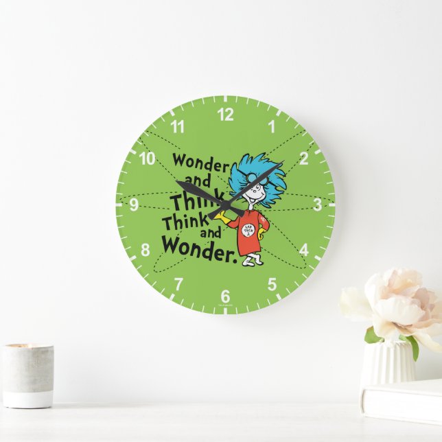 Dr. Seuss | Wonder and Think. Think and Wonder. Large Clock (Home)