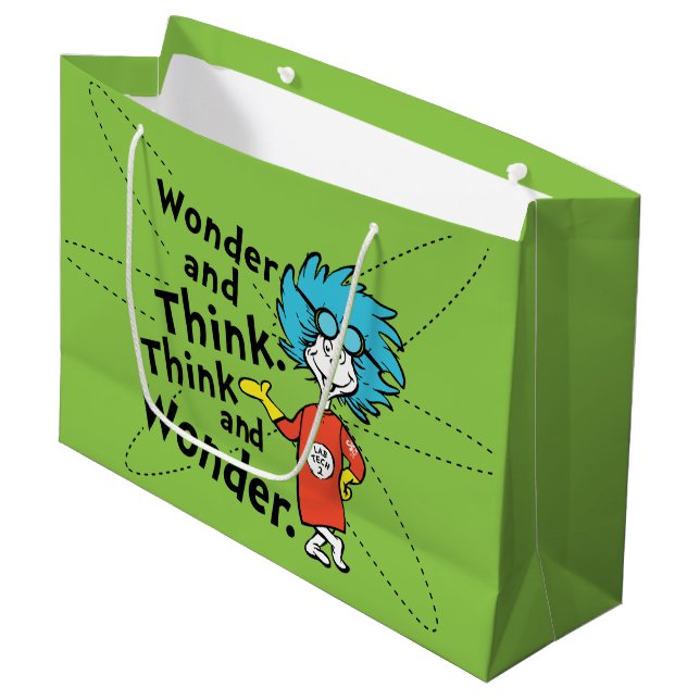 Dr. Seuss | Wonder and Think. Think and Wonder. Large Gift Bag (Front Angled)