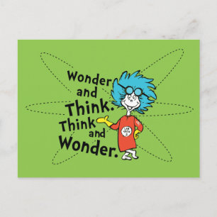 Dr. Seuss   Wonder and Think. Think and Wonder. Postcard