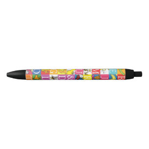 Dr. Seuss's ABC Colourful Block Letter Pattern Black Ink Pen