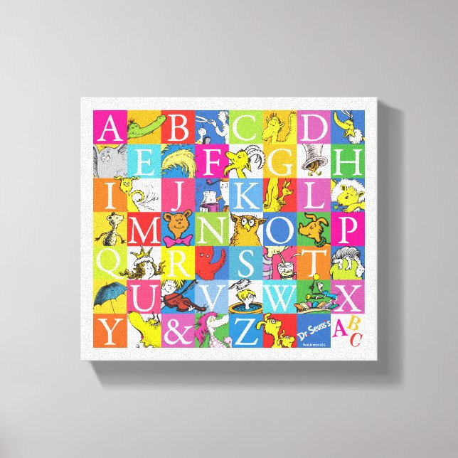 Dr. Seuss's ABC Colourful Block Letter Pattern Canvas Print (Front)