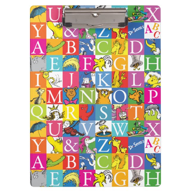 Dr. Seuss's ABC Colourful Block Letter Pattern Clipboard (Front)