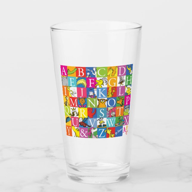 Dr. Seuss's ABC Colourful Block Letter Pattern Glass (Front)