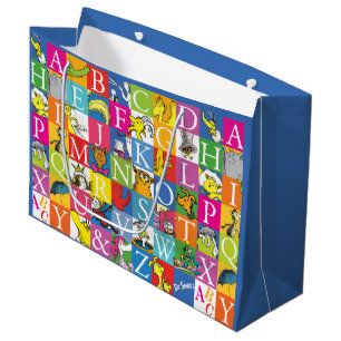 Dr. Seuss's ABC Colourful Block Letter Pattern Large Gift Bag