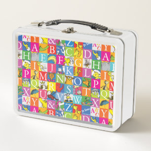 Dr. Seuss's ABC Colourful Block Letter Pattern Metal Lunch Box