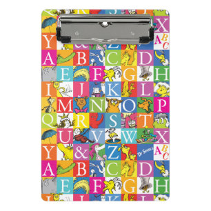 Dr. Seuss's ABC Colourful Block Letter Pattern Mini Clipboard
