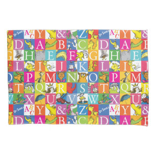 Dr. Seuss's ABC Colourful Block Letter Pattern Pillowcase