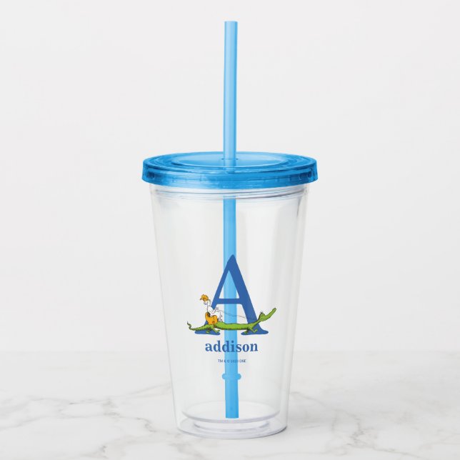 Dr. Seuss's ABC: Letter A - White | Add Your Name Acrylic Tumbler (Front)
