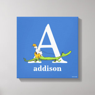 Dr. Seuss's ABC: Letter A - White Add Your Name Canvas Print