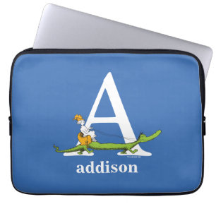 Dr. Seuss's ABC: Letter A - White   Add Your Name Laptop Sleeve