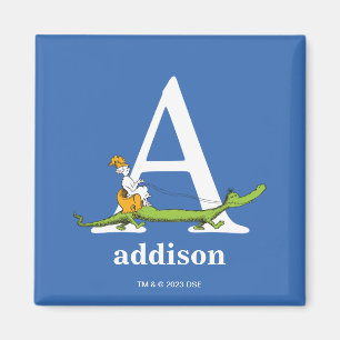 Dr. Seuss's ABC: Letter A - White   Add Your Name Magnet