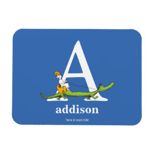 Dr. Seuss's ABC: Letter A - White   Add Your Name Magnet