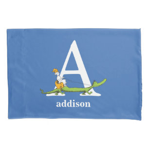 Dr. Seuss's ABC: Letter A - White   Add Your Name Pillowcase