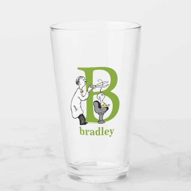 Dr. Seuss's ABC: Letter B - Green | Add Your Name Glass (Front)