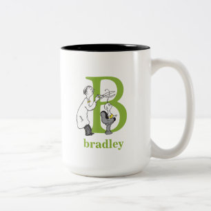 Dr. Seuss's ABC: Letter B - Green   Add Your Name Two-Tone Coffee Mug