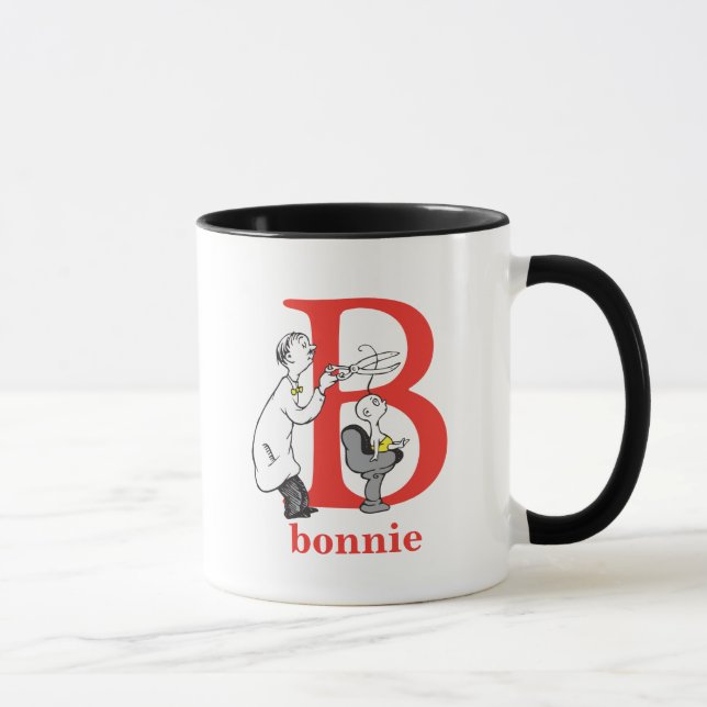 Dr. Seuss's ABC: Letter B - Red | Add Your Name Mug (Right)