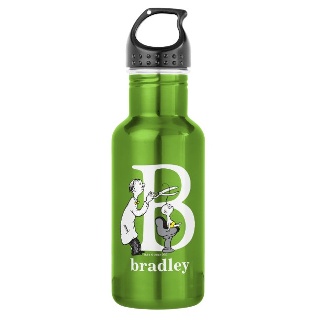 Dr. Seuss's ABC: Letter B - White | Add Your Name 532 Ml Water Bottle (Front)