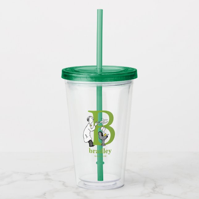 Dr. Seuss's ABC: Letter B - White | Add Your Name Acrylic Tumbler (Front)