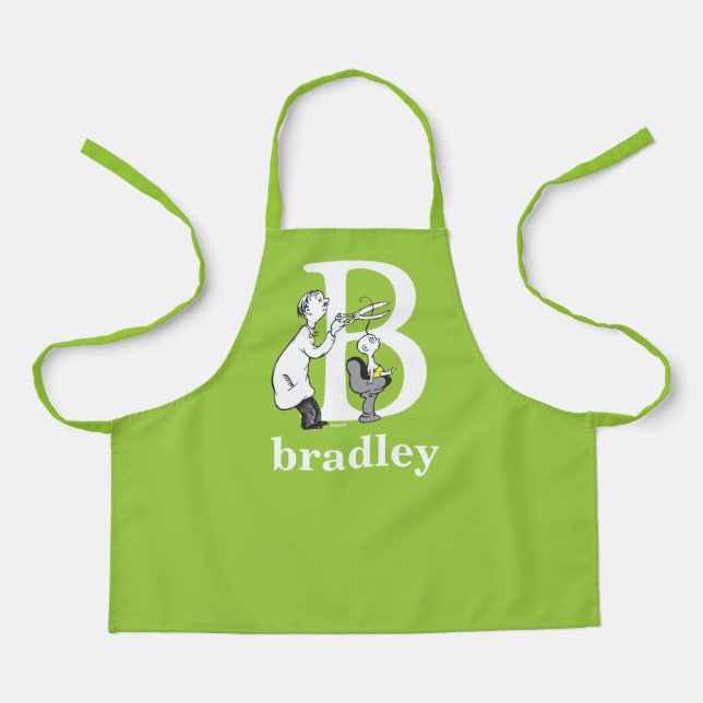 Dr. Seuss's ABC: Letter B - White | Add Your Name Apron (Front)