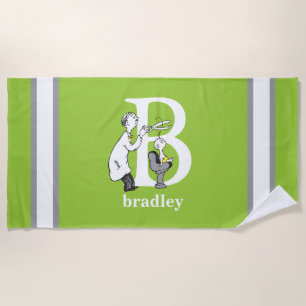 Dr. Seuss's ABC: Letter B - White   Add Your Name Beach Towel