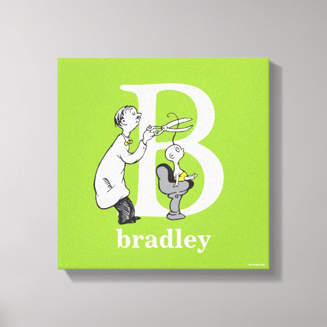 Dr. Seuss's ABC: Letter B - White | Add Your Name Canvas Print (Front)