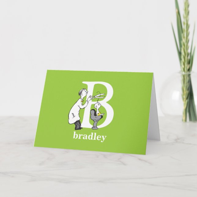 Dr. Seuss's ABC: Letter B - White | Add Your Name Card (Front)