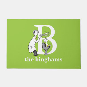 Dr. Seuss's ABC: Letter B - White Add Your Name Doormat
