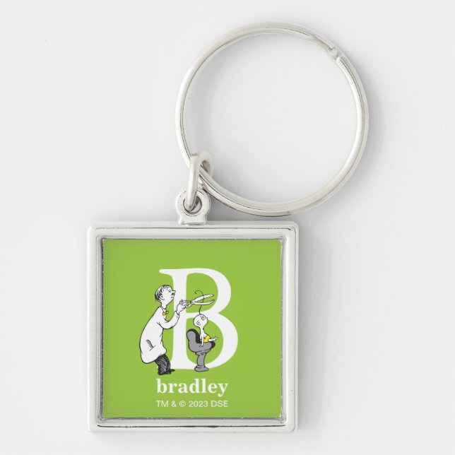 Dr. Seuss's ABC: Letter B - White | Add Your Name Key Ring (Front)