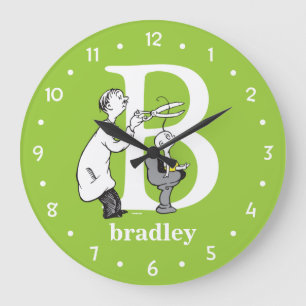 Dr. Seuss's ABC: Letter B - White   Add Your Name Large Clock